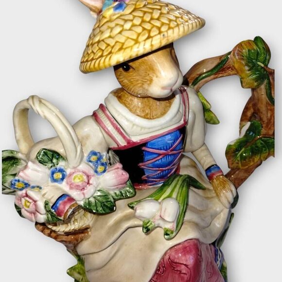 Fitz & Floyd Rabbit Tea Pot Old World Vintage Easter Spring Ceramic Classic - Picture 6 of 9